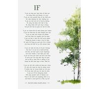 Rudyard Kipling - Stampa artistica ad acquerello "If poesia con albero", formato A4