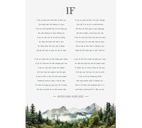 Rudyard Kipling - Stampa artistica ad acquerello "If poesia con montagne", formato A4