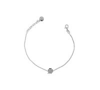 Rue des Mille Bracciale Donna Argento 925 Soggetto Centrale Bombato Quadrifoglio Rodio| Bracciale Argento 925 Donna | Braccialetti Donna Argento Con Una Potente Carica Sentimentale