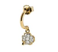 Rue Des Mille Mono Orecchini Donna Argento 925 Mini Hoop Quadrifoglio Oro Giallo | Orecchini Argento 925 Donna | Orecchini Cerchio Argento 925 Con Una Potente Carica Sentimentale