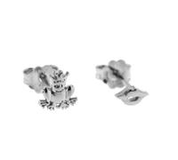 Rue Des Mille Orecchini donna argento 925 Lobo Bombati Rana Bocca Rodio | Orecchini argento 925 donna | Orecchini Argento donna Con Una Potente Carica Sentimentale