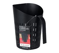RUECAB - Bicchiere a pellet traforato, pala per pellet traforato, pala per pellet di legno traforato per filtrare la polvere - Consente il riempimento della stufa - Dimensioni: Ø16 x H23 cm - Peso: