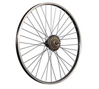 Rueda de aluminio de la rueda trasera de la bicicleta de 26 pulgadas con una rueda libre de 6 velocidades negras