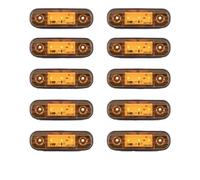 ruehalf 10 pezzi 12V 24V 3LED luce di segnalazione laterale esterna ovale segnale di ingombro lampada for rimorchio camion(Orange)