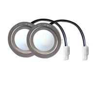ruehalf Cappa da Cucina DC 12V 70mm, 2 Pezzi, Luce LED da 1,5 W, Compatibile con la Vecchia Cappa da Cucina, equivalente a Una Lampadina alogena da 20 W.(Warm White 3000K,El Connector_No)