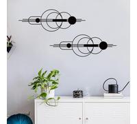 ruelen Decorazione da parete astratta in metallo, 2 pezzi, moderna e | 15,7 "x5,1" Single Line Art Metal Vertical Wall Decor Geometrico Wall Hanging Sculture per la Casa Camera da letto Soggiorno