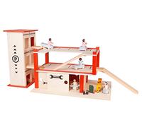 Rülke Holzspielzeug 23166 - Casetta da Giardino con Garage, Colore: Rosso