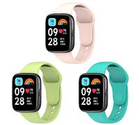 RuenTech Bracciale Compatibile per Xiaomi Redmi Watch 3 Lite/Active, Cinturino Sostitutivo in Silicone Morbido per Uomo e Donna, Confezione da 3 Pezzi A