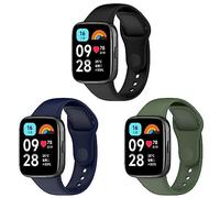RuenTech Bracelet Compatibile per Xiaomi Redmi Watch 3 Lite/Active, Silicone Soft, 3 Pezzi