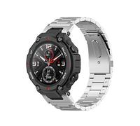 RuenTech Cinturino compatibile con Amazfit T-Rex, cinturino in metallo, accessorio compatibile con Amazfit T-Rex Pro, cinturino di ricambio (argento)