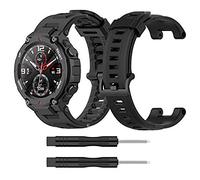 RuenTech, cinturino compatibile con Amazfit T-Rex, cinturino in metallo, accessorio compatibile con Amazfit T-Rex Smartwatch (nero)