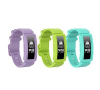 Ruentech Cinturino compatibile con Fitbit Ace 2 Activity Tracker Cinturino di ricambio in silicone compatibile con Fitbit Ace 2 Fitness Tracker (viola/blu mare/lime)