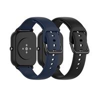 Ruentech Cinturino di ricambio compatibile con Amazfit GTS/Amazfit GTS 2/Amazfit Bip/Amazfit GTR 42 mm/Samsung Galaxy Watch 3 41 mm, accessorio in silicone (large, nero + blu scuro)