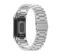 RuenTech Cinturino di ricambio compatibile con Fitbit Charge5, cinturino di ricambio per Fitbit Charge 5, smartwatch in acciaio inox (argento)