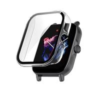 Ruentech Compatibile con Amazfit GTS 3, custodia protettiva ultra sottile in PC con pellicola protettiva in vetro temperato, protezione completa antigraffio per Amazfit GTR3/GTR 3 pro (GTS3, bianco)