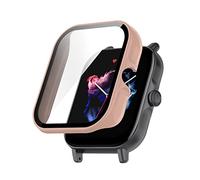 RuenTech Compatibile con Amazfit GTS 3, custodia ultra sottile in policarbonato con pellicola protettiva temperata, protezione completa antigraffio, pellicola protettiva per Amazfit GTS3, rosa