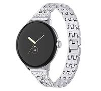 RuenTech Compatibile con Google Pixel Watch, cinturino di ricambio da donna per Pixel Watch, cinturino in acciaio inox con strass, Größe L