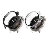 RuenTech Custodia compatibile con Amazfit Balance, con pellicola protettiva antigraffio in PC rigido per Amazfit Balance A2286 accessori (nero + trasparente)