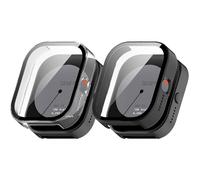 RuenTech Custodia compatibile con CMF Watch Pro, con pellicola protettiva antigraffio per schermo, protezione rigida PC per CMF by Nothing Watch Pro (D395), accessorio per smartwatch (nero +