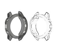 RuenTech Custodia compatibile con Garmin Fenix 6 Pro Saphir Sapphire Custodia Protettiva TPU Pellicola Protettiva Shell Schut (Nero + Chiaro)