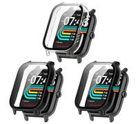 RuenTech Custodia compatibile con Nerunsa/Ddidbi/Aptkdoe/Dotn/Sudugo P66, con pellicola protettiva antigraffio per schermo rigida per LLKBOHA P75/LESHIDO CS08 1.85"" Smartwatch (nero+trasparente)