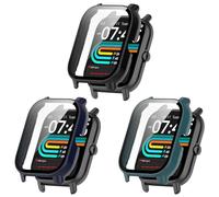 RuenTech Custodia compatibile con Nerunsa/Ddidbi/Aptkdoe/Dotn/Sudugo P66, con pellicola protettiva antigraffio per schermo rigida per LLKBOHA P75/LESHIDO CS08 1.85" Smartwatch (confezione da 3 A)