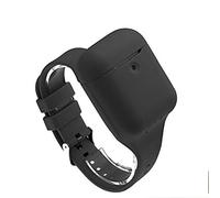 Ruentech - Custodia protettiva compatibile con Apple Airpods 1/2, in silicone morbido, compatibile con Airpods Wireless & Wire, Nero