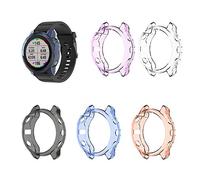 RuenTech Ersat - Custodia protettiva compatibile con Garmin Fenix 6s Pro Saphir Sapphire, pellicola protettiva in TPU, protezione completa antigraffio (nero+viola+blu+rosa+trasparente)
