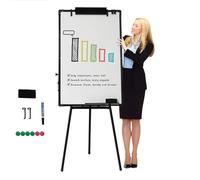 RUETERY - Cavalletto per lavagna bianca 90 cm x 60 cm, cancellabile a secco, regolabile in altezza, magnetico, da tavolo, per flipchart, per ufficio casa