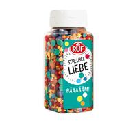 RUF Streusel-Mix - Barattolo decorativo colorato per ogni occasione, per il compleanno dei bambini, per l'inizio della scuola, Natale, San Valentino, Pasqua o Capodanno, 1 x 140 g