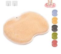 Rufenpurify Silicone Shower Foot Scrubber Mat - for Back/Feet,Wall-Mounted Non-Slip Suction Cups & Non-Slip,Bottom Suction Cup is Non-Slip No Shed,Moderate Hardness Obvious Clean Effect (Yellow)