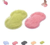 Rufenpurify Silicone Shower Foot Scrubber Mat, Solespa Hands-Free Silicone Foot Scrubber Mat, with Non-Slip Suction Cups and Drain Holes (2 color1)