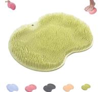 Rufenpurify Silicone Shower Foot Scrubber Mat, Solespa Hands-Free Silicone Foot Scrubber Mat, with Non-Slip Suction Cups and Drain Holes (Green)