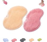 Rufenpurify Silicone Shower Foot Scrubber Mat, Solespa Hands-Free Silicone Foot Scrubber Mat, with Non-Slip Suction Cups and Drain Holes (2 color2)