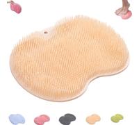 Rufenpurify Silicone Shower Foot Scrubber Mat, Solespa Hands-Free Silicone Foot Scrubber Mat, with Non-Slip Suction Cups and Drain Holes (Yellow)