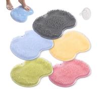 Rufenpurify - Tappetino in silicone per la doccia, con ventose antiscivolo e fori di scarico, facile da pulire (5 pezzi)