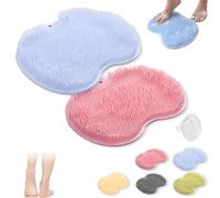 Rufenpurify - Tappetino in silicone per la doccia, con ventose antiscivolo e fori di scarico, facile da pulire (2 pezzi) B)