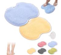 Rufenpurify - Tappetino in silicone per la doccia, con ventose antiscivolo e fori di scarico, facile da pulire (2 pezzi)