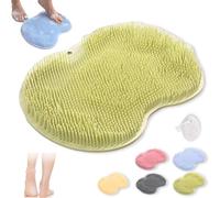 Rufenpurify - Tappetino in silicone per la doccia, con ventose antiscivolo e fori di scarico, facile da pulire (1 pezzo, verde)