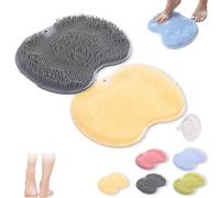 Rufenpurify - Tappetino in silicone per la doccia, con ventose antiscivolo e fori di scarico, facile da pulire (2 pezzi)