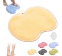 Rufenpurify - Tappetino in silicone per la doccia, con ventose antiscivolo e fori di scarico, facile da pulire (1 pezzo, giallo)