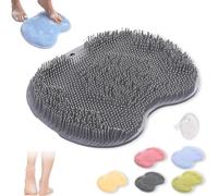 Rufenpurify - Tappetino in silicone per la doccia, con ventose antiscivolo e fori di scarico, facile da pulire (1 pezzo, nero)