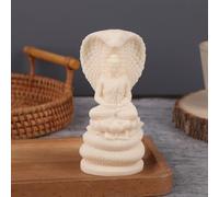 Rufevee Statua Bianca del Buddha di Sakyamuni del Serpente, Decorazione squisita del Feng Shui per la ricchezza dell'ufficio e della casa e Regalo Religioso di buona Fortuna