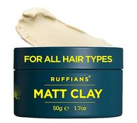 Ruffians Argilla per capelli opaca, fissaggio forte, finitura opaca, per tutti i tipi di capelli, capelli dall'aspetto più spesso, cura dei capelli, gel per capelli, per uomo, 50 g