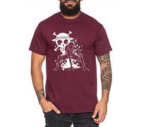 Ruffy Angry Gear Zoro One Manga Maglietta 2 Luffy da Uomo Anime Piece, Größe2:Medium, Farbe2:Borgogna