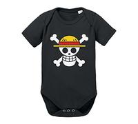 Ruffy Straw Hat Logo Tute e Tutine, Bimbo Baby Ruffy One Monkey Anime Piece Zoro, Farbe2:Schwarz;Größe2:68