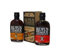 Rufus Teague Box Salse Piccanti - Set Touch o’ Heat & Blazin’ Hot - Salse BBQ piccanti in bottiglia di vetro - Regalo uomo, set grigliata