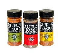 Rufus Teague Set Rub BBQ - Confezione 3 rubs: Meat Rub 184g, Chick N Rub 176g, Steak Rub 176g - Per griglia, padella o affumicatore - Regalo uomo, festa del papà