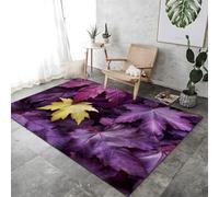 Rug Maple Leaves Print Large Area Rug Purple Home Carpet - Indoor Doorway Non-Slip Floor Mat Carpet Polyester Fiber Easy To Clean Washable Rugs,