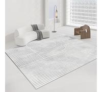 Rug-QJDDUP Tappeto Salotto 140 x 160 cm Tappeti Grandi Moderno Lavabile Camera da Letto Tappeto Pelo Corto Antiscivolo Morbido Tappeti Moderni Linee geometriche moderne grigie
